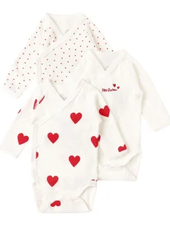 Set of 3 printed cotton bodysuits