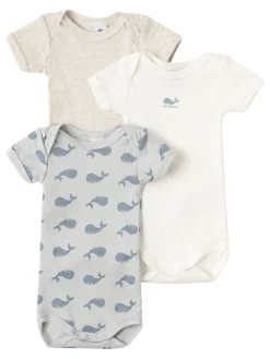 Set of 3 printed cotton bodysuits