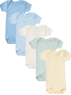 Set of 5 printed cotton bodysuits