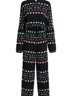 Set pigiama con top e pantaloni in misto modal