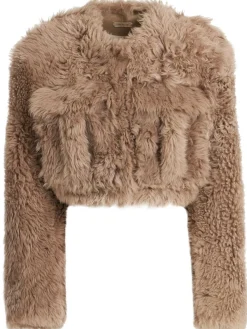 Short shearling jacket