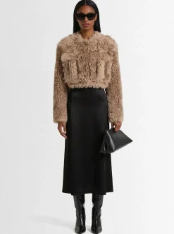 Short shearling jacket