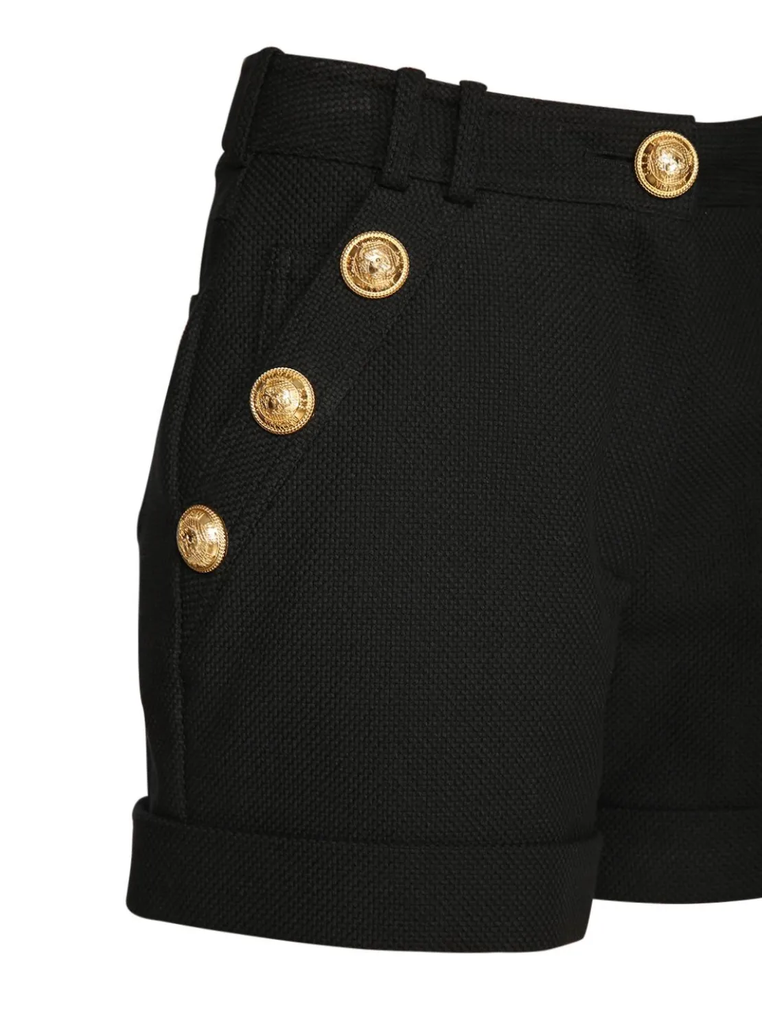 Shorts in cotone piqué con bottoni