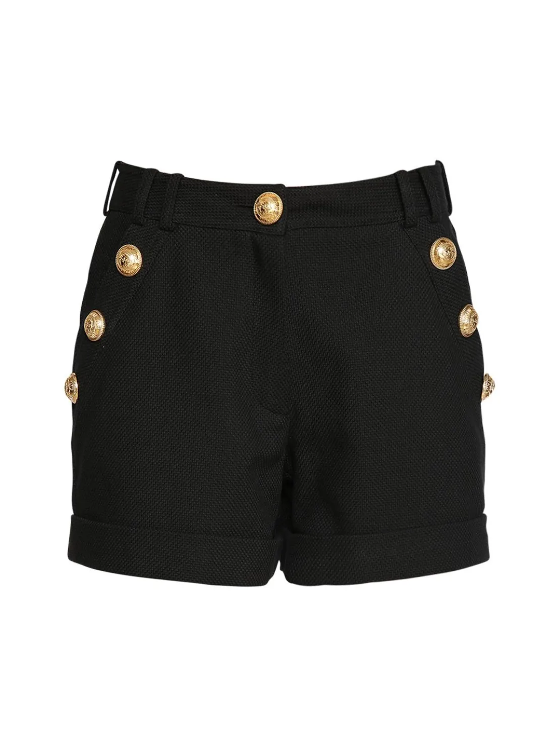 Shorts in cotone piqué con bottoni