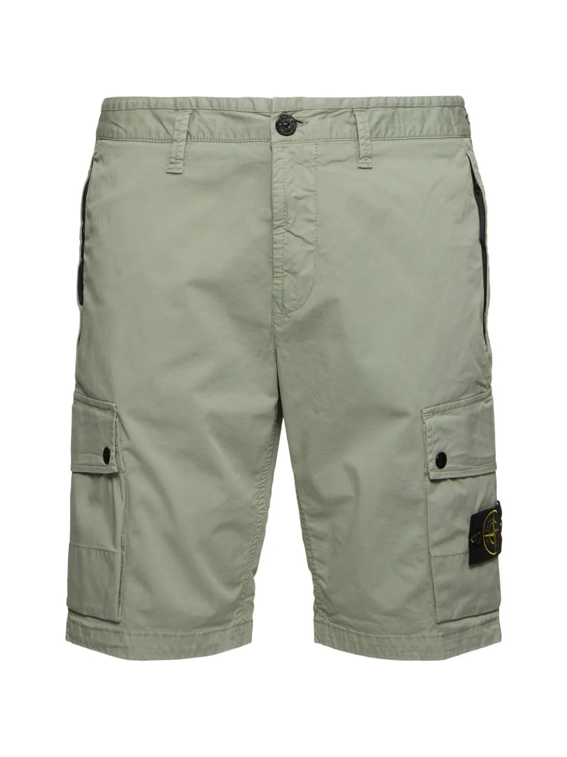 Shorts in cotone stretch con patch logo