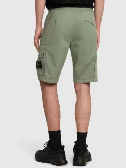 Shorts in cotone stretch con patch logo