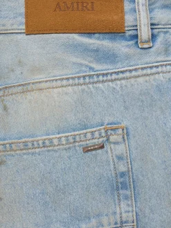 Shorts in denim con patch