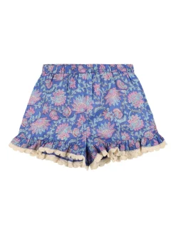 Shorts in gauze di cotone stampato