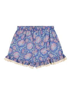 Shorts in gauze di cotone stampato