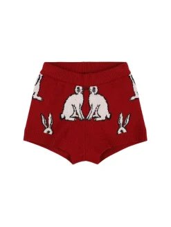 Shorts in maglia di misto viscosa con stampa
