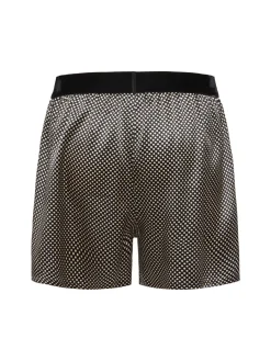Shorts in raso stretch stampa a pois