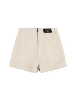 Shorts in tweed di misto lana
