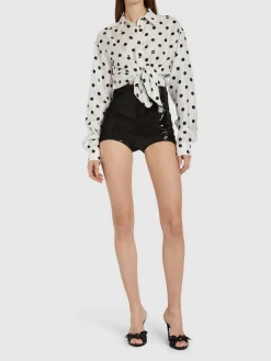 Shorts vita alta con paillettes