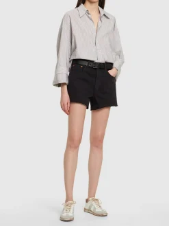 Shorts vita bassa 90s in denim di cotone