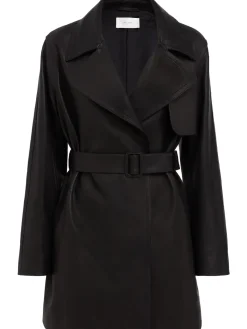 Siempra soft leather short coat