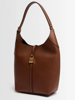 Siena grain leather bucket bag