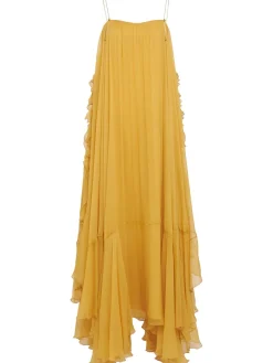 Silk mousseline long dress