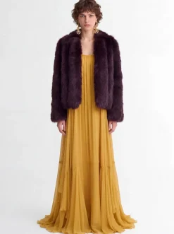 Silk mousseline long dress
