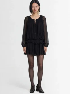 Silk mousseline mini dress
