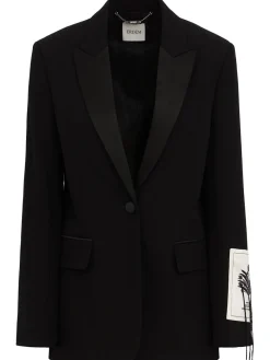 Single breast grain de poudre blazer