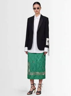 Single breast grain de poudre blazer