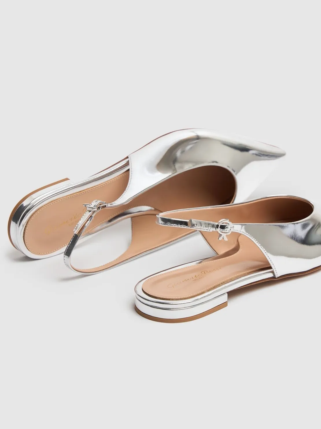 Slingback in pelle metallizzata 10mm