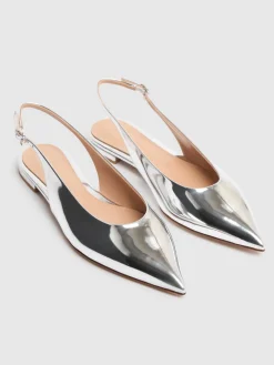 Slingback in pelle metallizzata 10mm