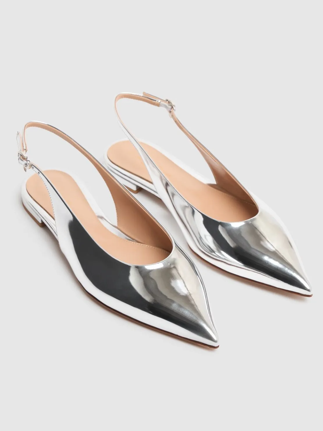 Slingback in pelle metallizzata 10mm