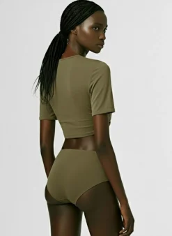 Slip bikini Crescent con arricciature