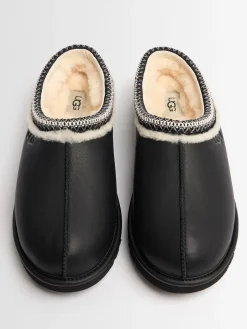 Slipper Tasman in pelle nera