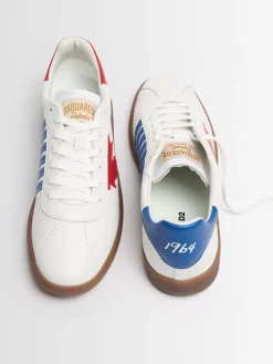 Sneakers con logo in pelle e poly