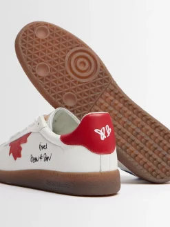 Sneakers con logo in pelle e poly