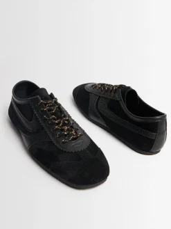 Sneakers in camoscio e pelle