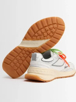Sneakers in poly e pelle con logo