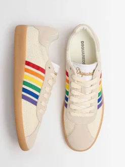 Sneakers in poly e pelle con logo