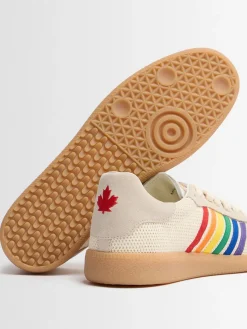 Sneakers in poly e pelle con logo