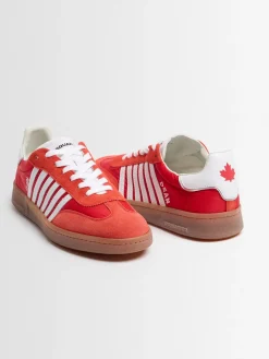 Sneakers in poly e pelle con logo