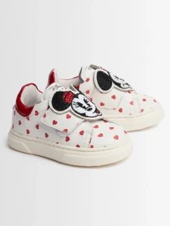 Sneakers Minnie in pelle con strap