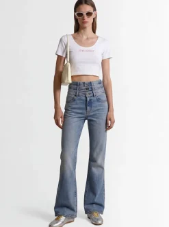 Star logo print cropped t-shirt