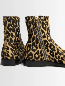 Stivaletti in pelle stampa animalier