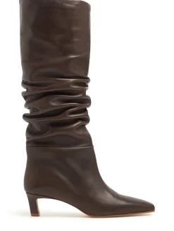 Stivali alti Kalila in pelle arricciata 50mm