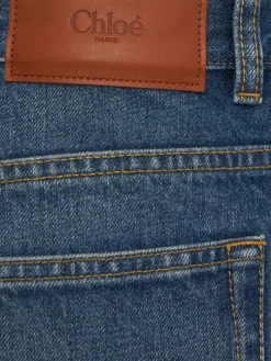 Stonewash cotton denim shorts