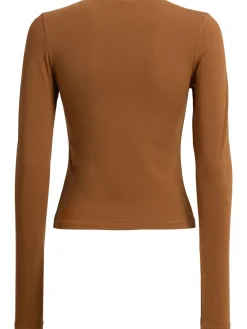 Stretch cotton long sleeve t-shirt