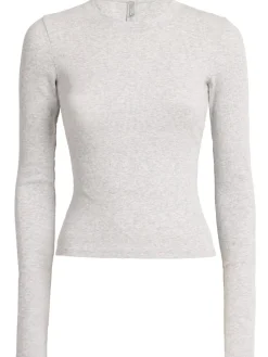 Stretch cotton long sleeve t-shirt