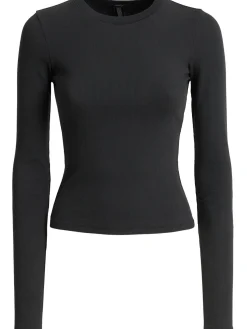 Stretch cotton long sleeve t-shirt