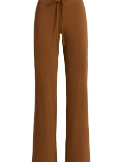 Stretch cotton straight leg sweatpants