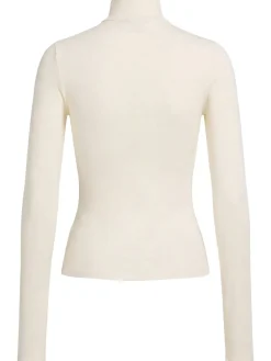 Stretch cotton turtleneck top