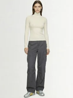 Stretch cotton turtleneck top