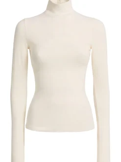 Stretch cotton turtleneck top