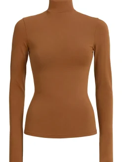Stretch cotton turtleneck top